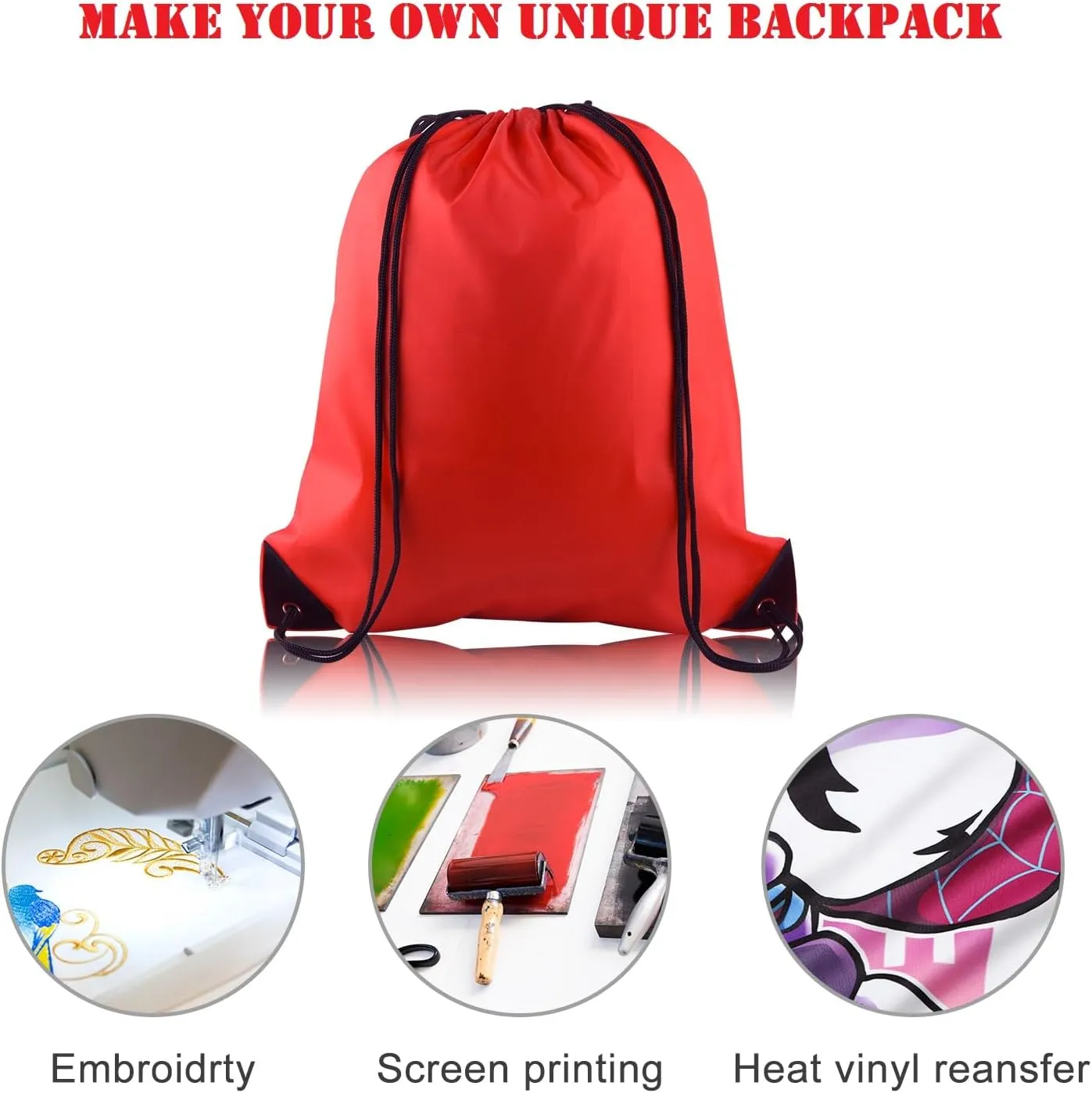 FEPITO 16 Pack Drawstring Bags String Bulk Sack Cinch Bag Sport Bags for Gym Traveling