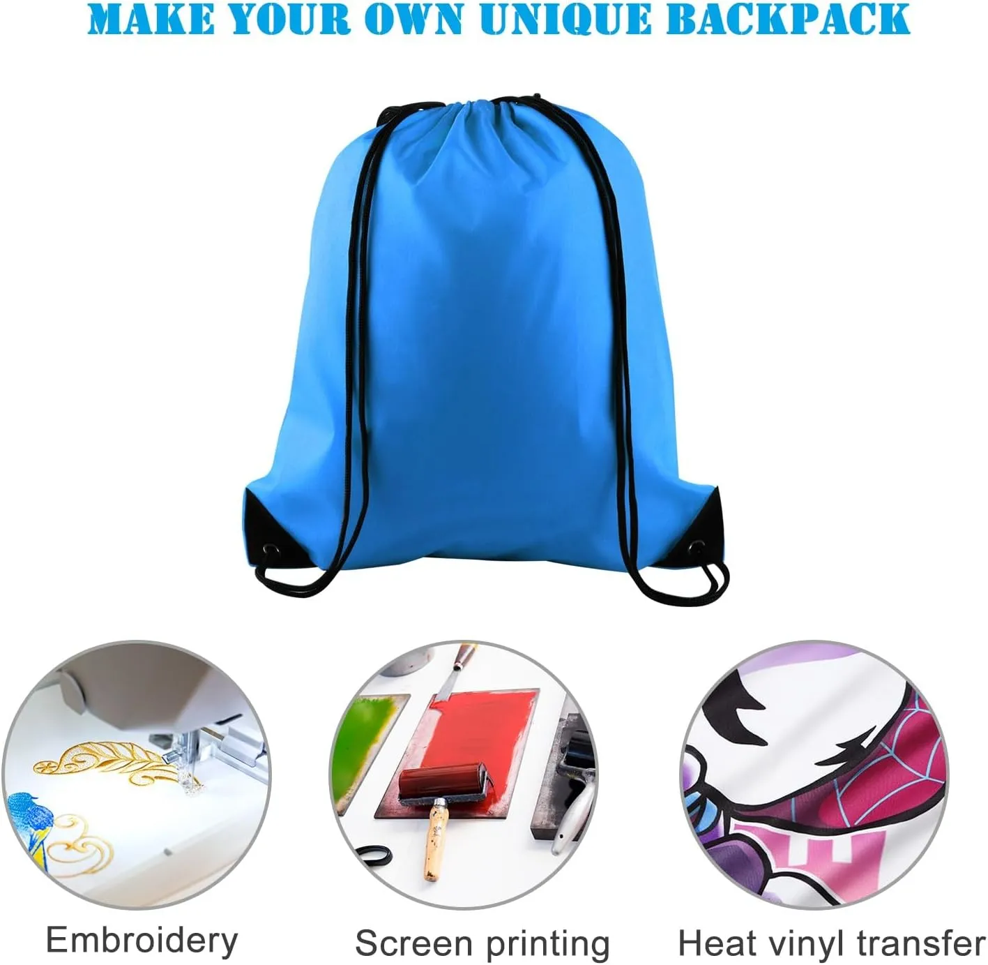 FEPITO 22 Pack Drawstring Bags String Backpack Bulk Sack Cinch Bag Sport Bags for School Gym Traveling