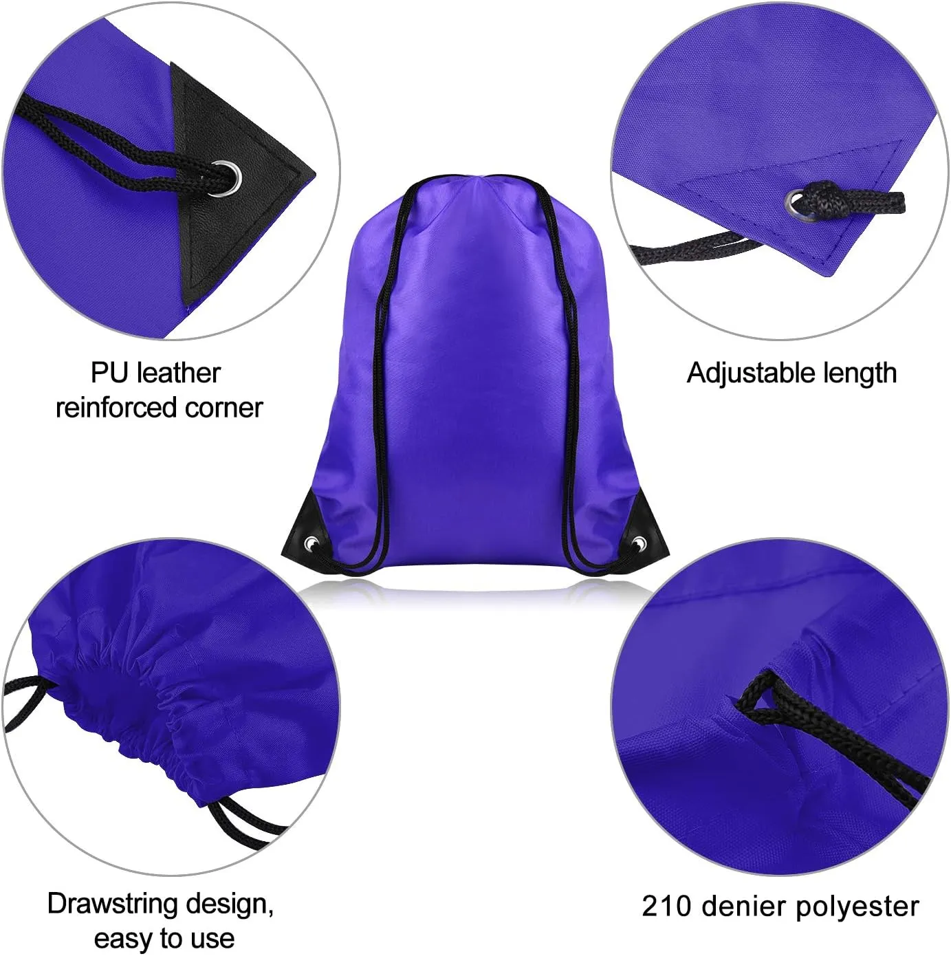 FEPITO 22 Pack Drawstring Bags String Backpack Bulk Sack Cinch Bag Sport Bags for School Gym Traveling