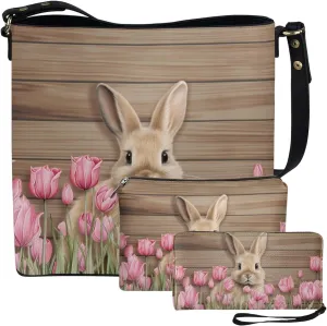 FOR U DESIGNS Easter's Day Bucket Bag Purses and Handbags Sets for Women Trendy Travel Shoulder Satchel Bag for Work