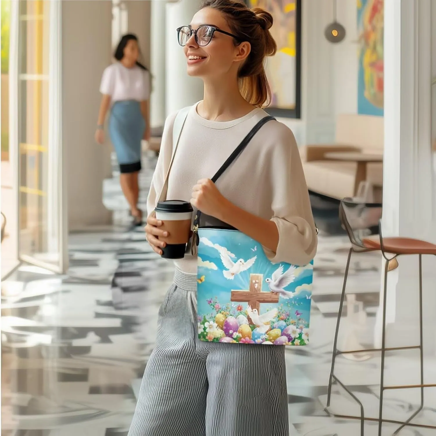 FOR U DESIGNS Easter's Day Bucket Bag Purses and Handbags Sets for Women Trendy Travel Shoulder Satchel Bag for Work