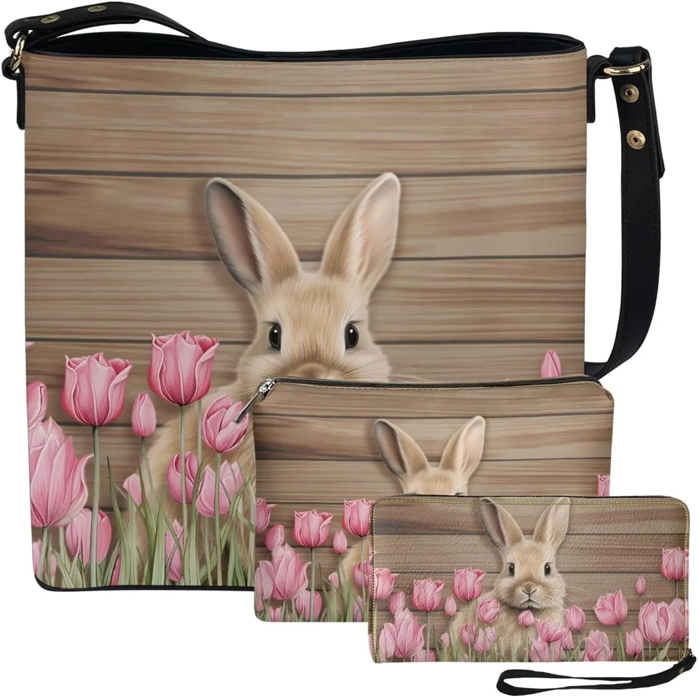 FOR U DESIGNS Easter's Day Bucket Bag Purses and Handbags Sets for Women Trendy Travel Shoulder Satchel Bag for Work