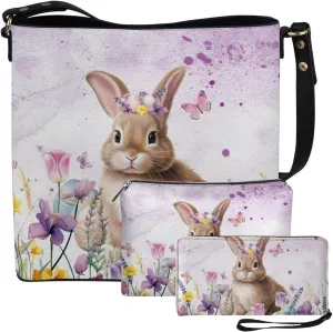 FOR U DESIGNS Easter's Day Bucket Bag Purses and Handbags Sets for Women Trendy Travel Shoulder Satchel Bag for Work