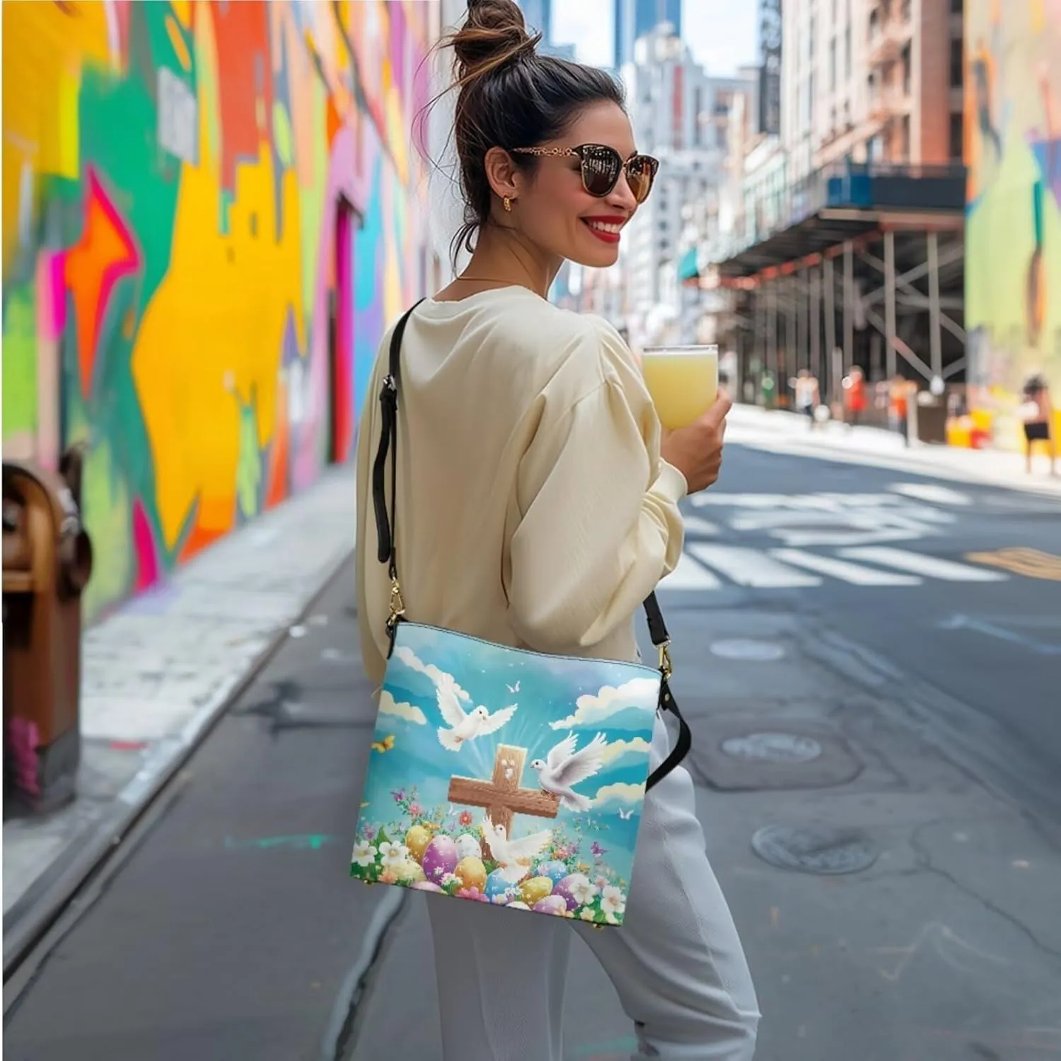 FOR U DESIGNS Easter's Day Bucket Bag Purses and Handbags Sets for Women Trendy Travel Shoulder Satchel Bag for Work