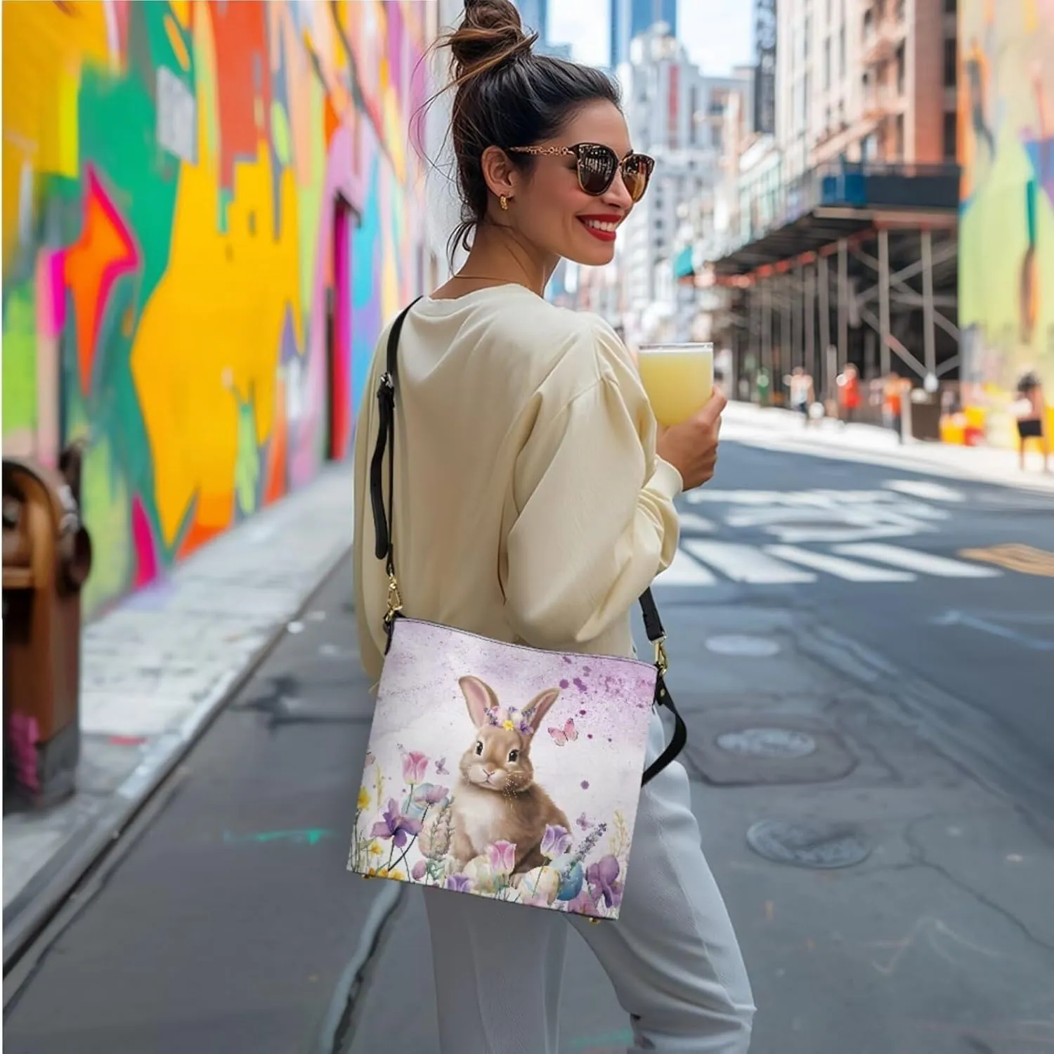 FOR U DESIGNS Easter's Day Bucket Bag Purses and Handbags Sets for Women Trendy Travel Shoulder Satchel Bag for Work