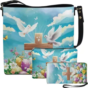FOR U DESIGNS Easter's Day Bucket Bag Purses and Handbags Sets for Women Trendy Travel Shoulder Satchel Bag for Work