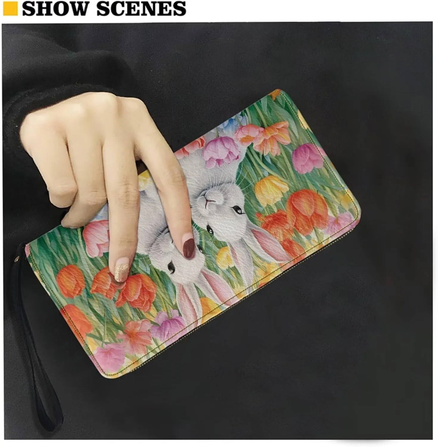FOR U DESIGNS Leather Satchel Purses and Handbags for Women Easter Bunny Eggs Top Handle Tote Bag with Matching Wallet Sets