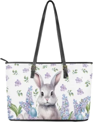 FOR U DESIGNS Leather Satchel Purses and Handbags for Women Easter Bunny Eggs Top Handle Tote Bag with Matching Wallet Sets