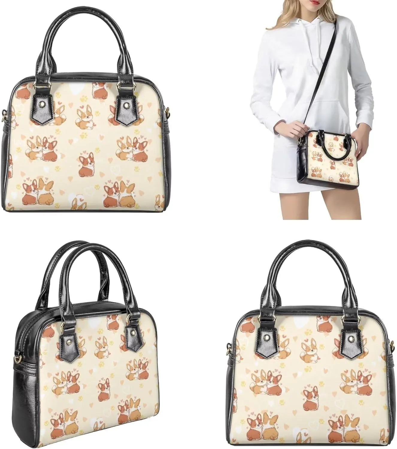 FOR U DESIGNS Leather Shoulder Tote Bags for Women for Work Travel Crossbody Bucket Bag Purses Cute Satchel Handbags Set