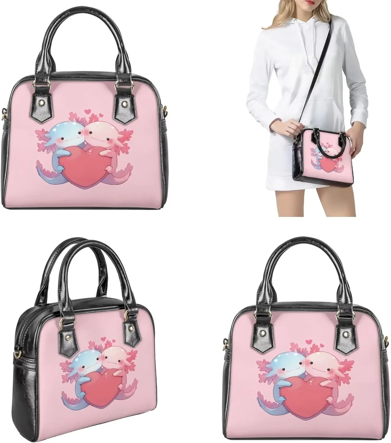 FOR U DESIGNS Leather Shoulder Tote Bags for Women for Work Travel Crossbody Bucket Bag Purses Cute Satchel Handbags Set