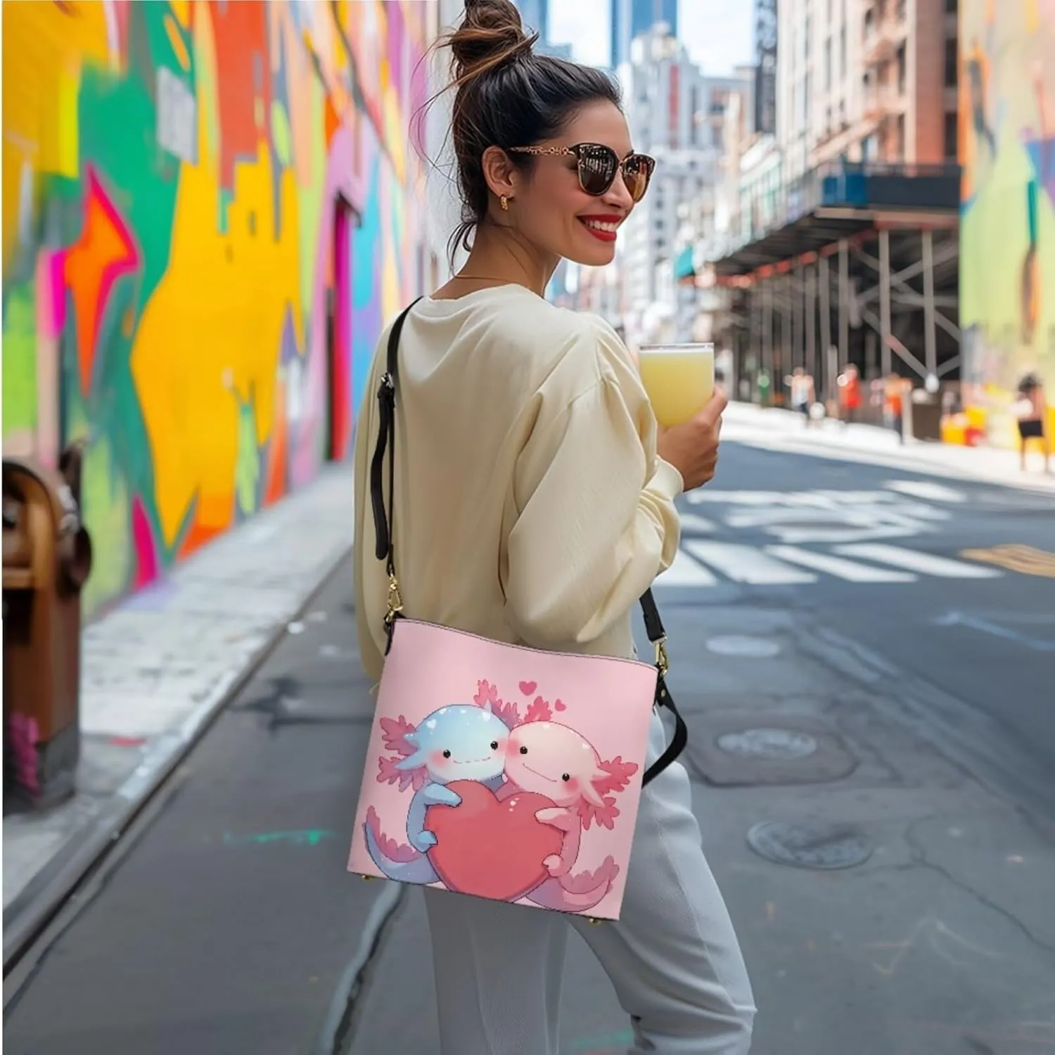 FOR U DESIGNS Leather Shoulder Tote Bags for Women for Work Travel Crossbody Bucket Bag Purses Cute Satchel Handbags Set