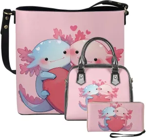 FOR U DESIGNS Leather Shoulder Tote Bags for Women for Work Travel Crossbody Bucket Bag Purses Cute Satchel Handbags Set