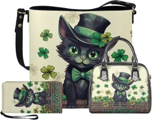 FOR U DESIGNS Purses and Handbags for Women St. Patrick's Day Tote Purse and Wallet Set Leather Crossbody Hobo Satchel Bags