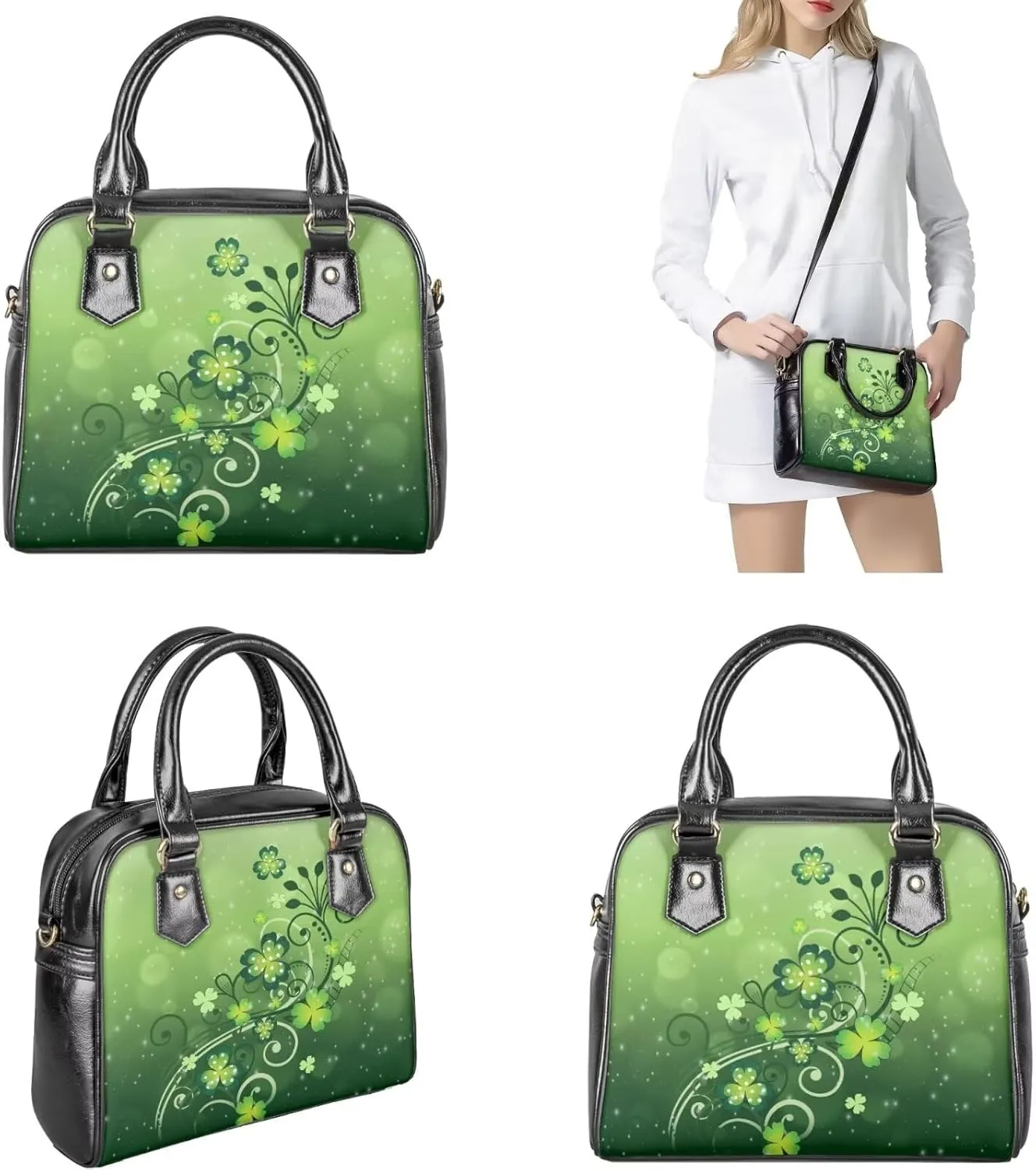 FOR U DESIGNS Purses and Handbags for Women St. Patrick's Day Tote Purse and Wallet Set Leather Crossbody Hobo Satchel Bags