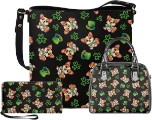 FOR U DESIGNS Purses and Handbags for Women St. Patrick's Day Tote Purse and Wallet Set Leather Crossbody Hobo Satchel Bags