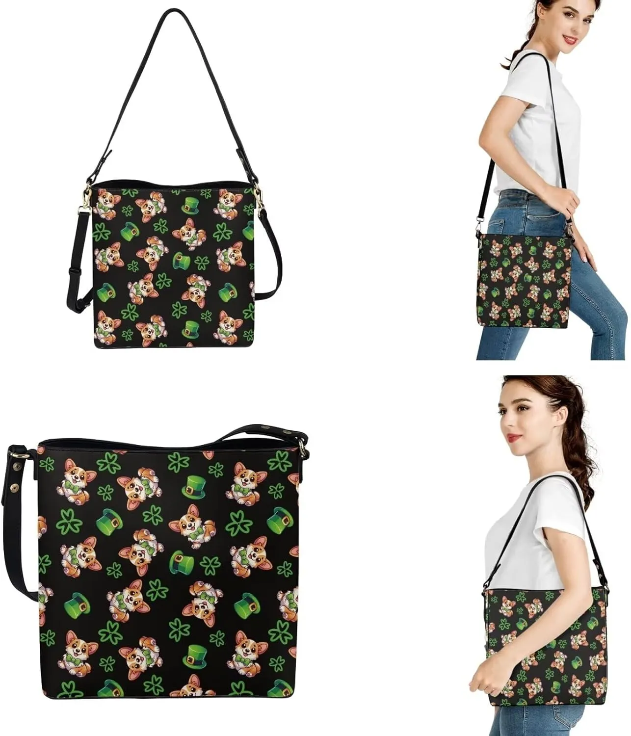FOR U DESIGNS Purses and Handbags for Women St. Patrick's Day Tote Purse and Wallet Set Leather Crossbody Hobo Satchel Bags