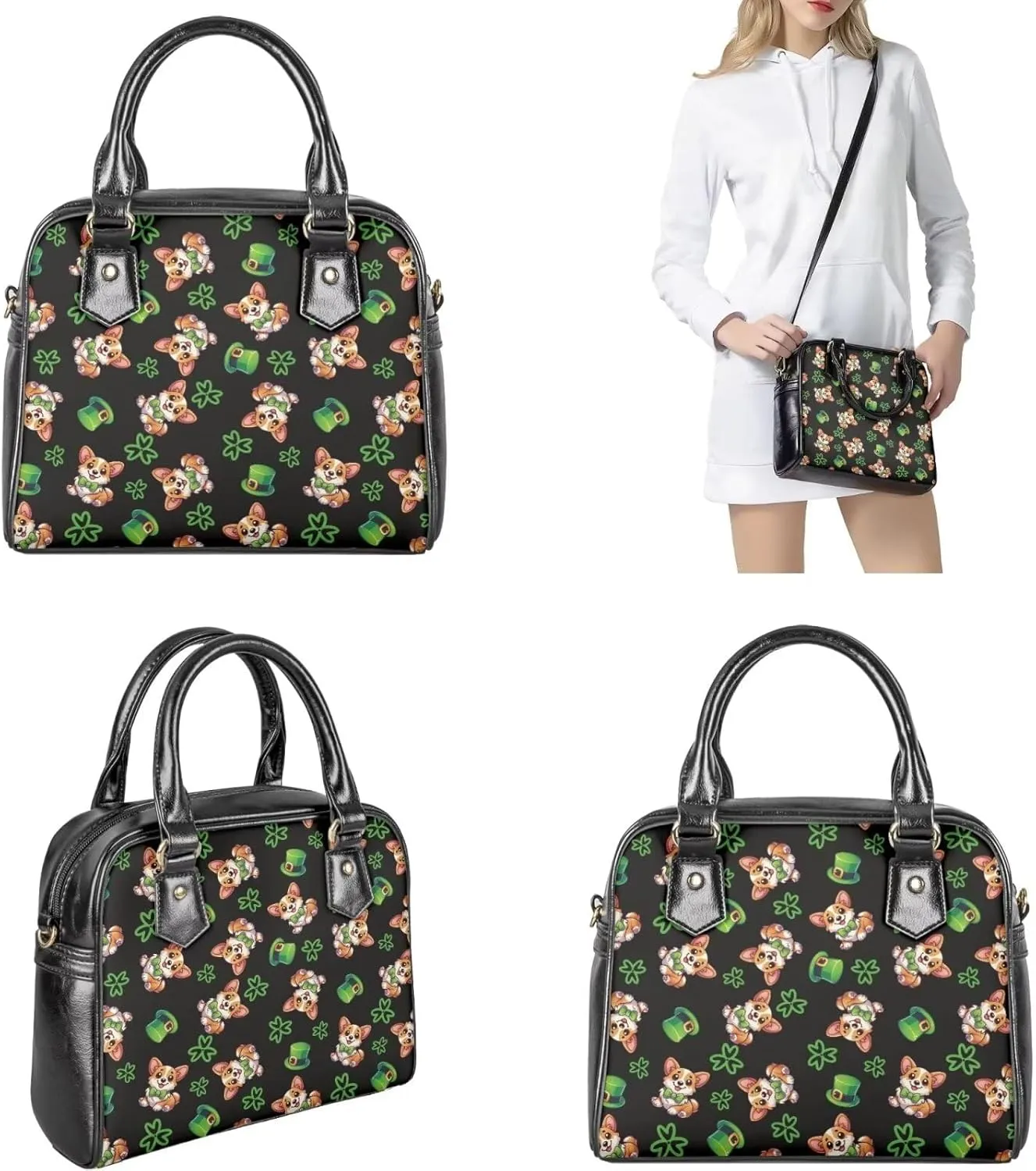 FOR U DESIGNS Purses and Handbags for Women St. Patrick's Day Tote Purse and Wallet Set Leather Crossbody Hobo Satchel Bags