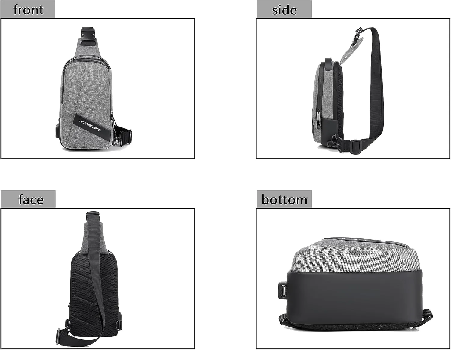 FSD.WG Crossbody Bag Men Chest Bag Sling Backpack Travel Bag Waterproof Durable Purse Large Capacity Wallet
