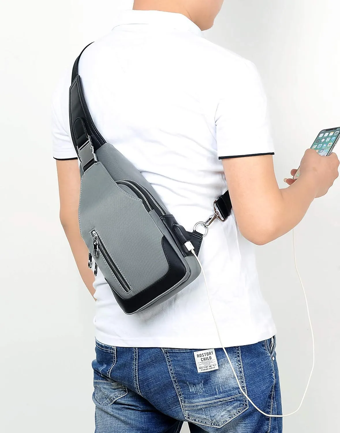 FSD.WG sling Backpack for Men Chest Bag Crossbody Shoulder Bags Travel Bag Waterproof Durable Purse