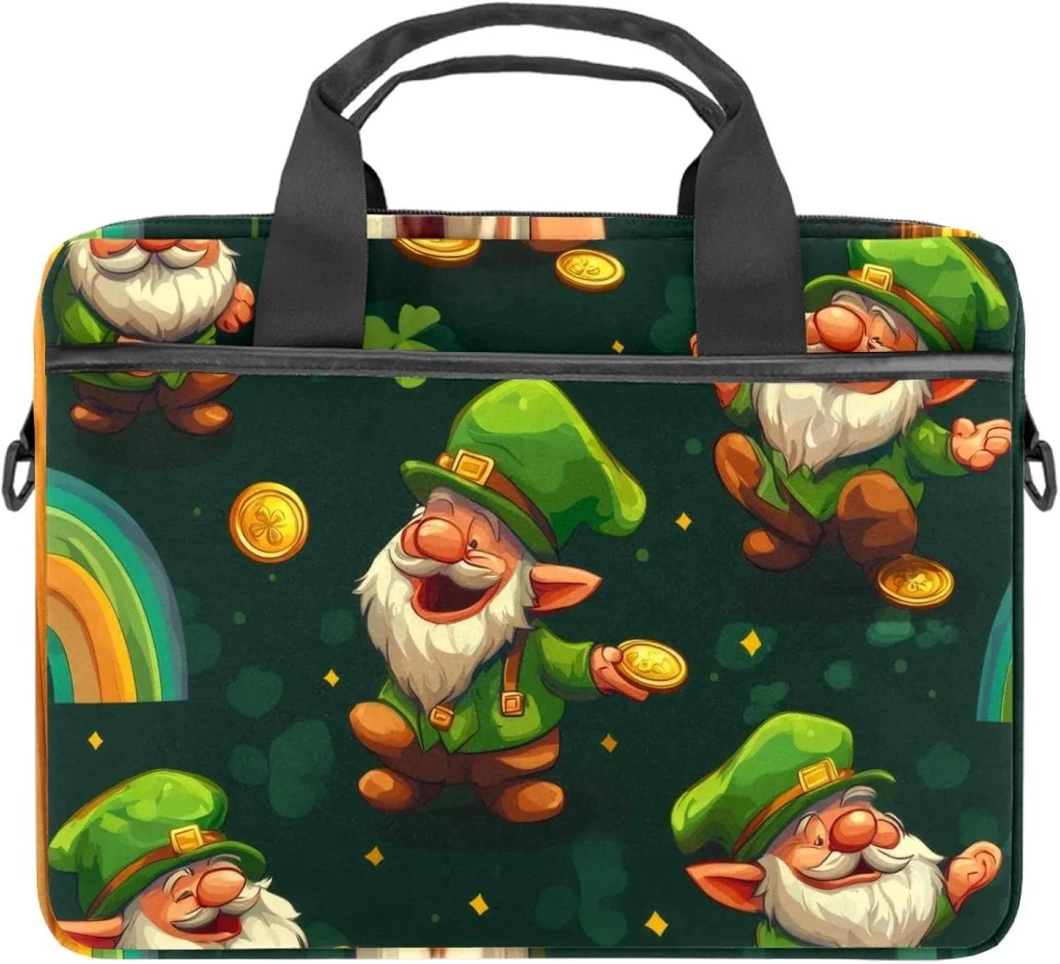 Fun Animal Green Gator Crocodile Laptop Bag Case Computer Sleeve Shoulder Messenger Bag for Work School