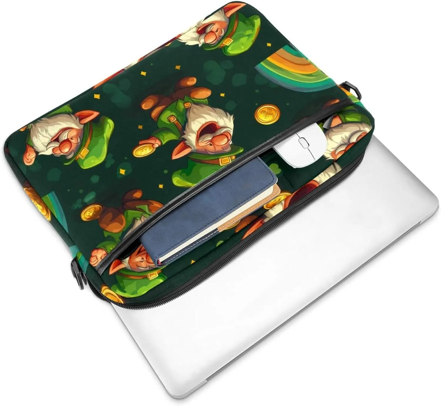 Fun Animal Green Gator Crocodile Laptop Bag Case Computer Sleeve Shoulder Messenger Bag for Work School