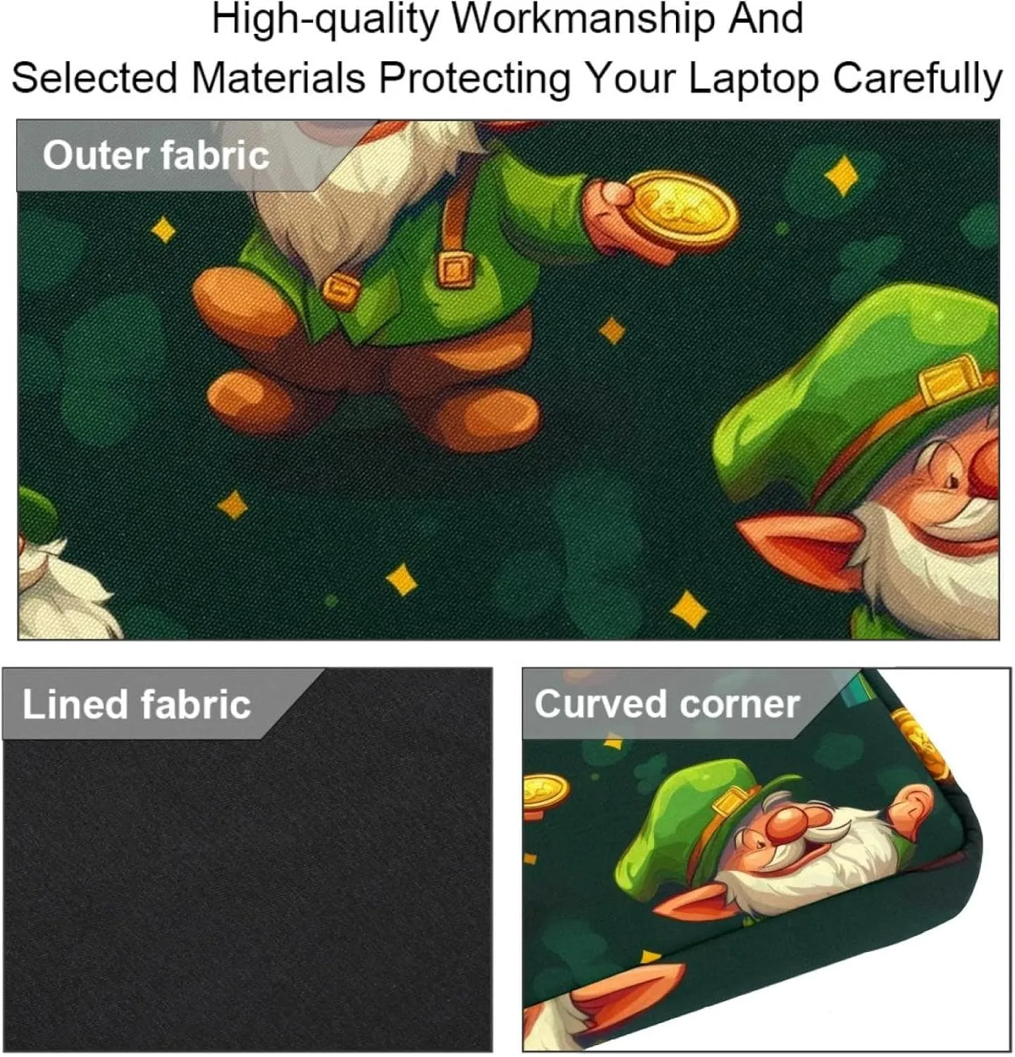 Fun Animal Green Gator Crocodile Laptop Bag Case Computer Sleeve Shoulder Messenger Bag for Work School
