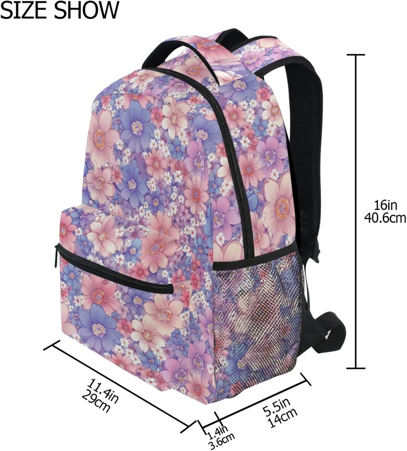 Fun Backpack for Men Women Fashion Stylish Travel Bags with Chest Strap for Travel Trip Parents' Day Beautiful Flowers