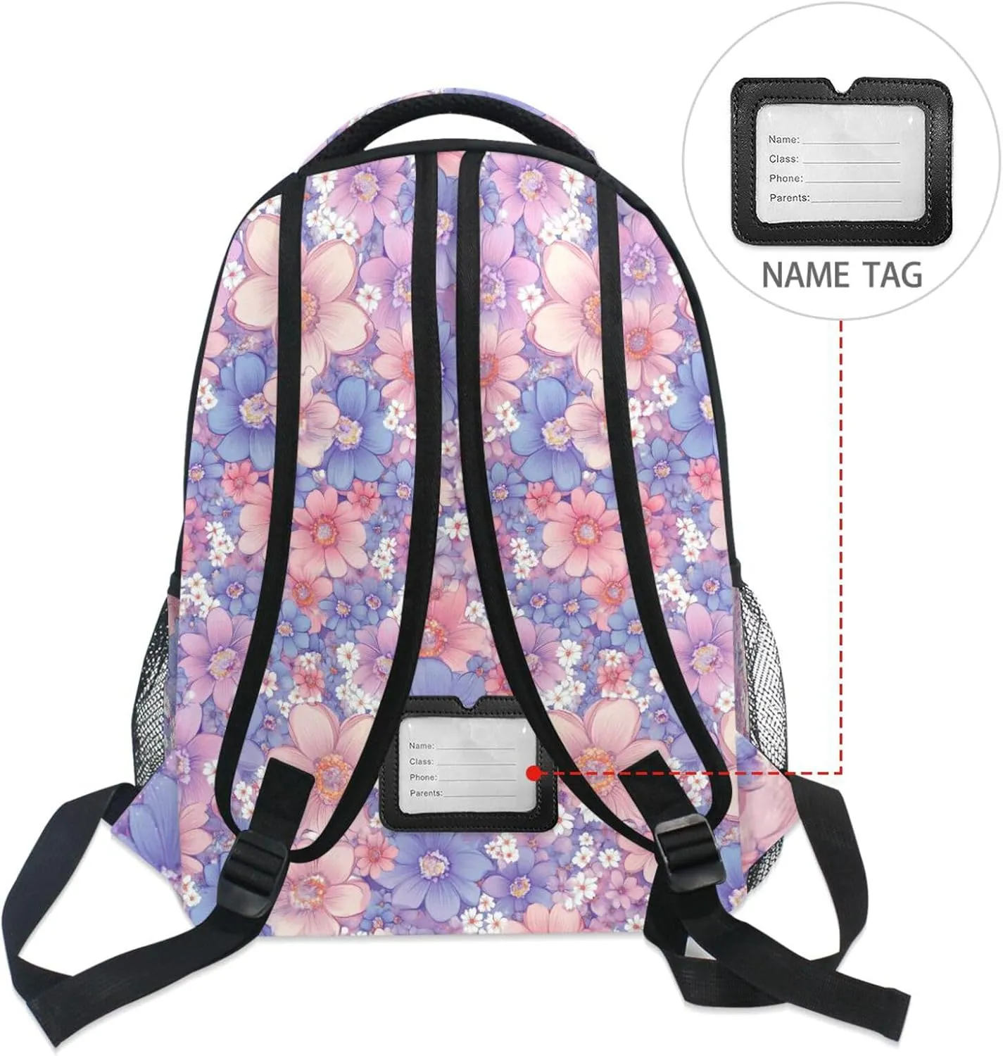 Fun Backpack for Men Women Fashion Stylish Travel Bags with Chest Strap for Travel Trip Parents' Day Beautiful Flowers