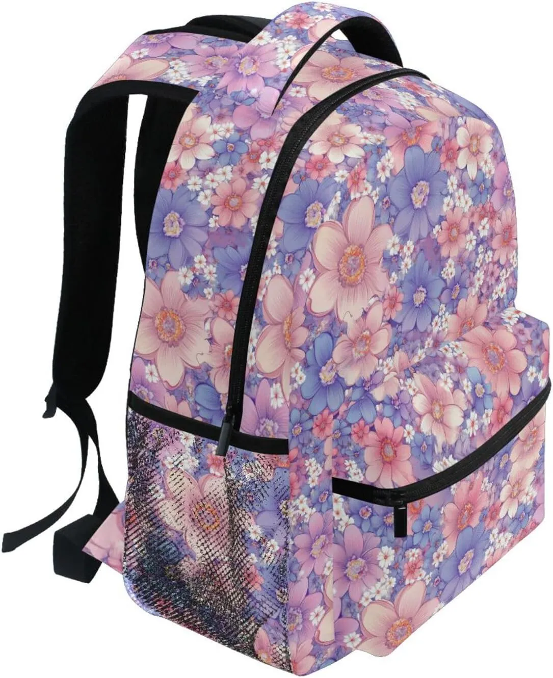 Fun Backpack for Men Women Fashion Stylish Travel Bags with Chest Strap for Travel Trip Parents' Day Beautiful Flowers