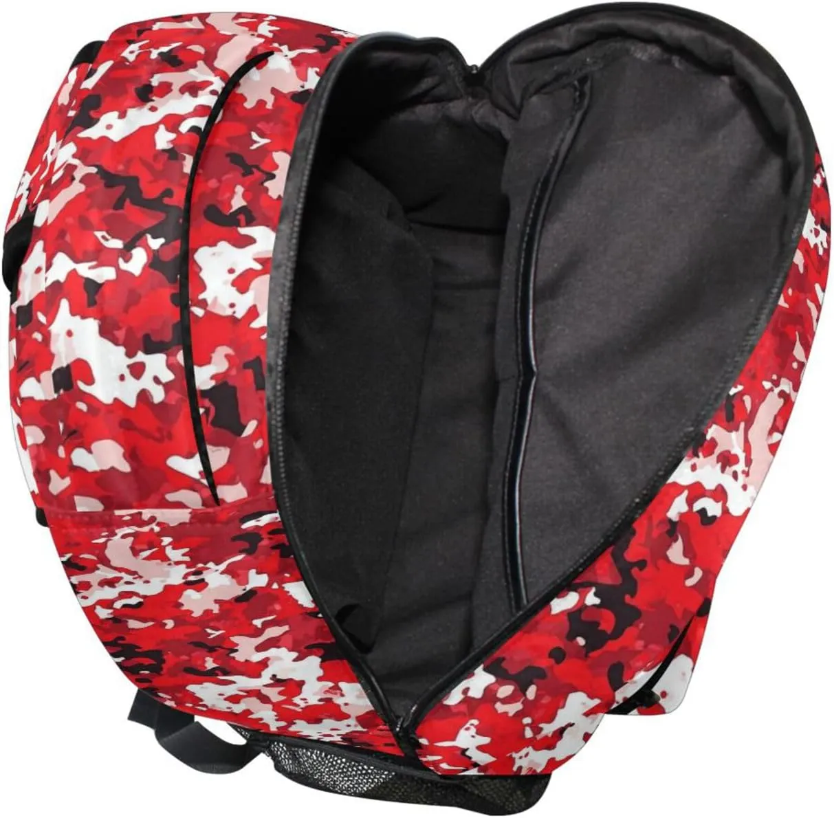 Fun Backpack for Teacher Nurse Waterproof Backpack With Water Bottle Pocket with Chest Strap for Travel Trip Red Camouflage Camouflage