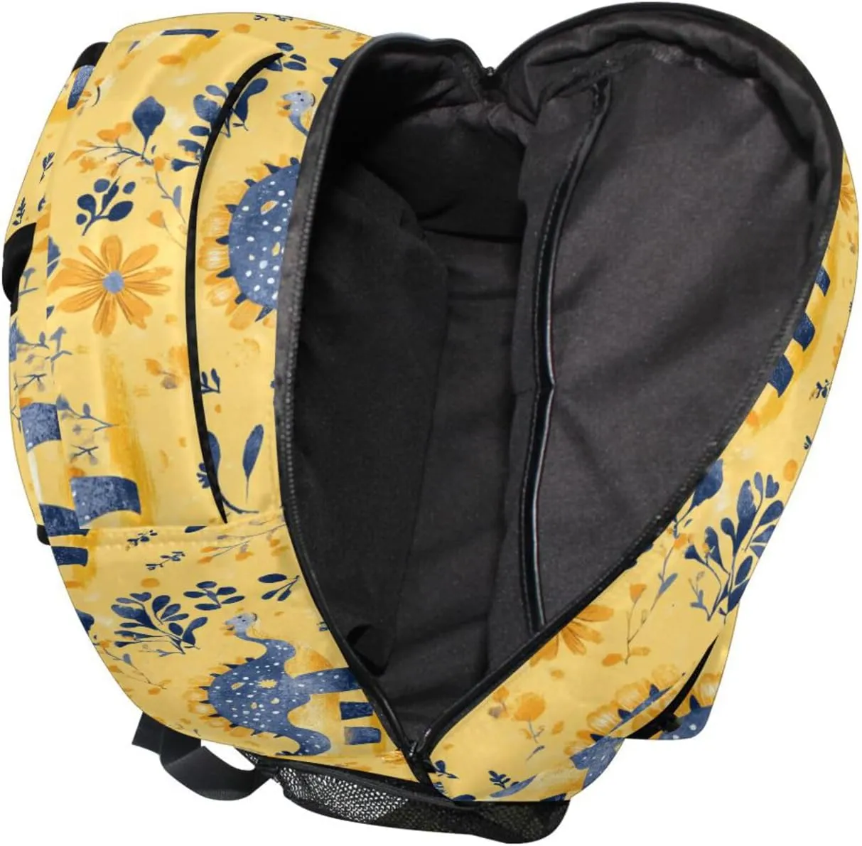 Fun Backpack for Teenager Fashion Business Work Bag with Chest Strap for College Work Sweet Dinosaur Ankylosaurus Yellow