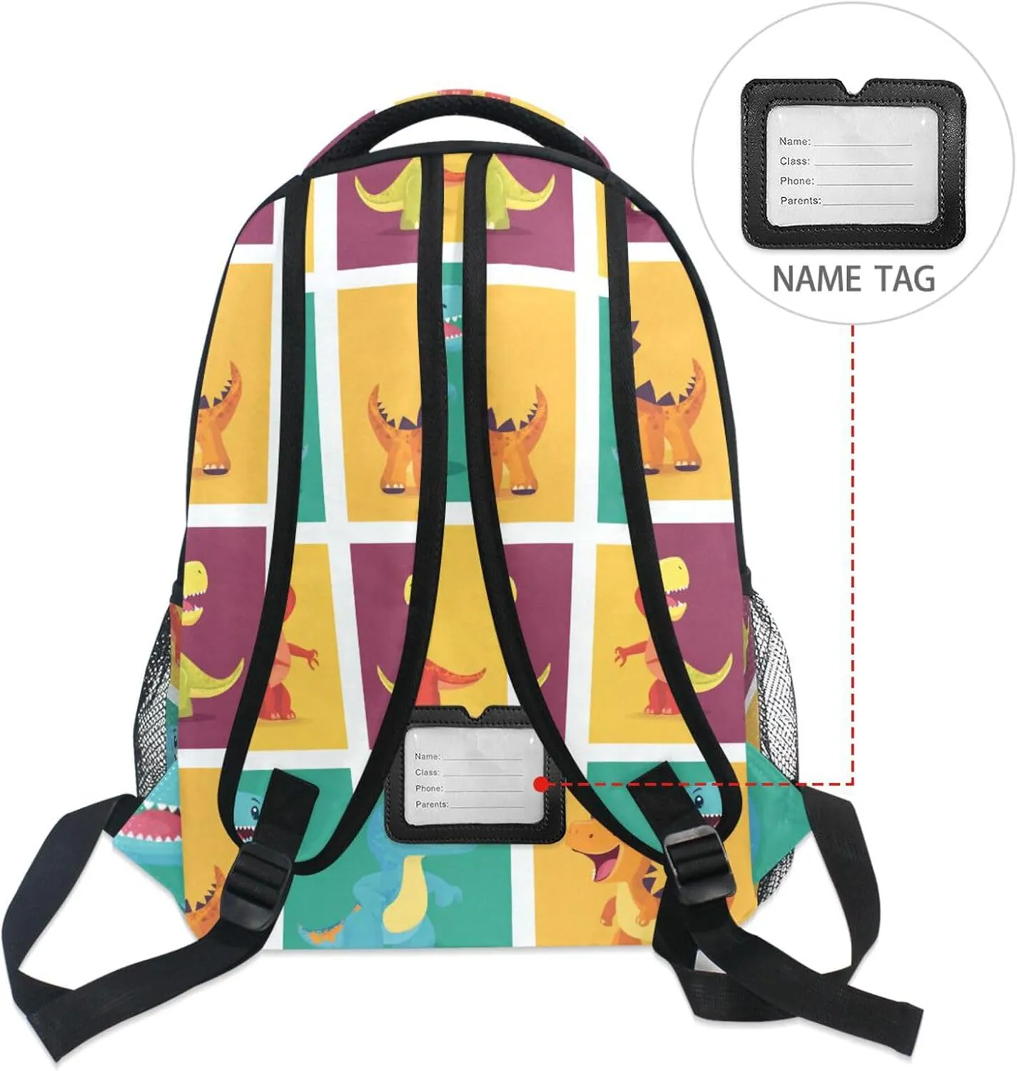 Fun Backpack for Teenager Waterproof Outdoor Backpack with Chest Strap Gift Men & Women Cartoon Dino