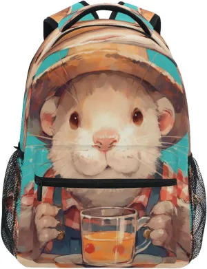 Fun Backpack for Teenager Waterproof School Bag with Chest Strap Gift Men & Women Tea Style