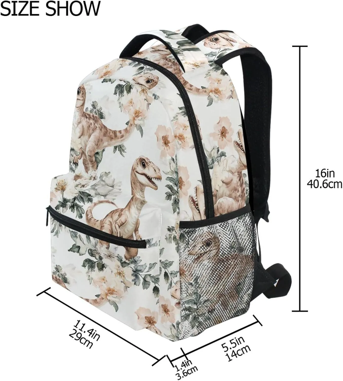 Fun Backpack for Teenager Waterproof Travel Laptop Backpack with Chest Strap Gift Men & Women Cute Dinosaurs