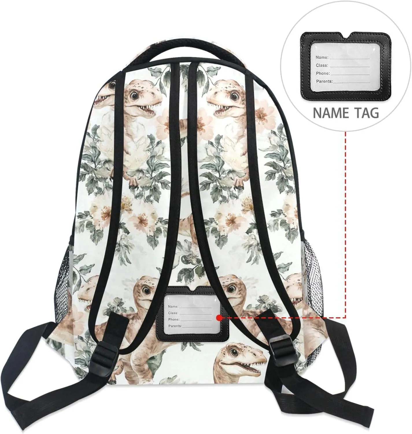 Fun Backpack for Teenager Waterproof Travel Laptop Backpack with Chest Strap Gift Men & Women Cute Dinosaurs