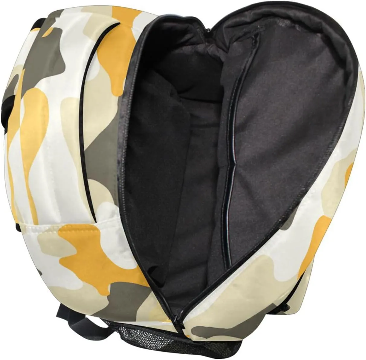 Fun Backpack for Unisex Adult Fashion Vintage Daypacks with Chest Strap Gift Men & Women Camouflage Yellow Camouflage Beige
