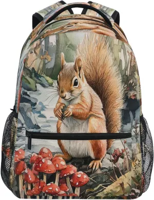 Fun Backpack for Unisex Adult Waterproof Diaper Bag Backpack with Chest Strap Gift Men & Women Aesthetic Squirrel A River