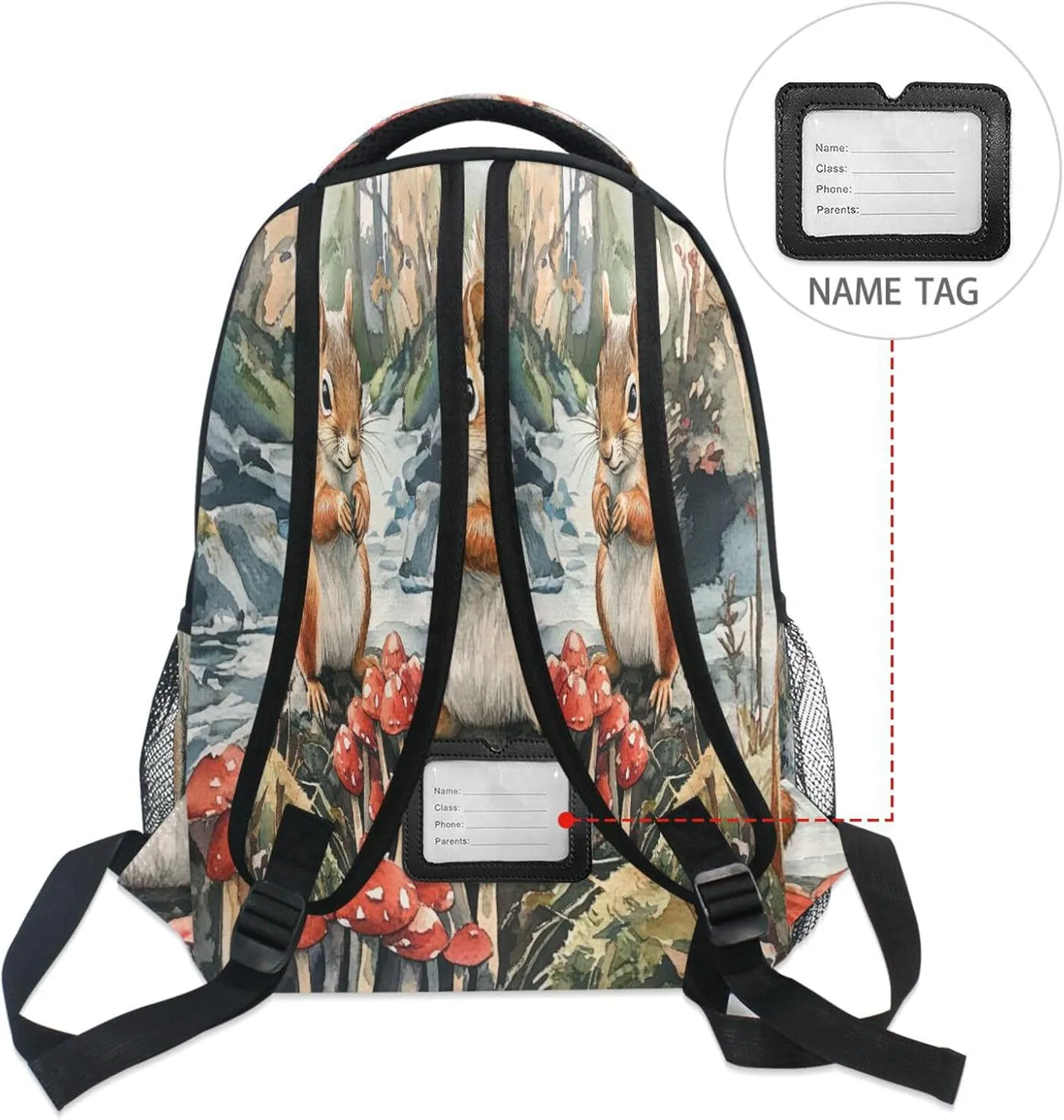 Fun Backpack for Unisex Adult Waterproof Diaper Bag Backpack with Chest Strap Gift Men & Women Aesthetic Squirrel A River