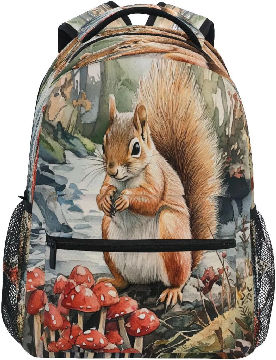 Fun Backpack for Unisex Adult Waterproof Diaper Bag Backpack with Chest Strap Gift Men & Women Aesthetic Squirrel A River