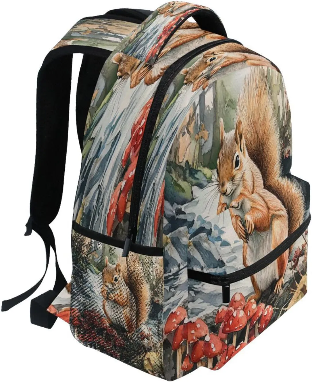 Fun Backpack for Unisex Adult Waterproof Diaper Bag Backpack with Chest Strap Gift Men & Women Aesthetic Squirrel A River
