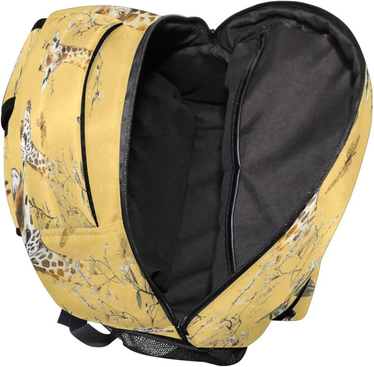 Fun Backpack for Unisex Adult Waterproof Sports Backpack with Chest Strap for College Work Art Giraffe Yellow