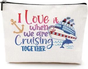 Fun Cruise Cosmetic Bag - Summer Vacation Trip Makeup Bag for Women, Soul Sisters, Girls' Trip Gifts & Favors