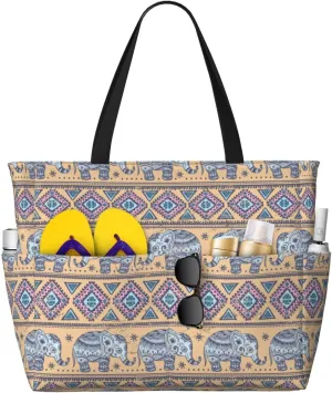 Fun Modern Vegetable Beach Bag Women Tote Bag Pool Bag With Zipper For Gym Grocery Travel With Wet Pocket