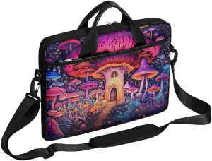 Fun Mushroom Pattern Laptop Shoulder Bag for Tablet Computer Notebook Sleeve Messenger Carrying Case Briefcase Tote