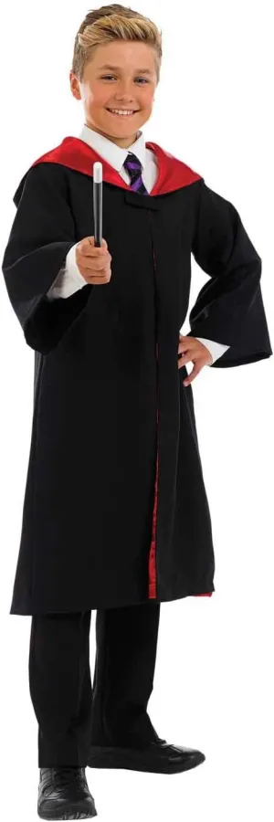 fun shack Kids Wizard Robe Cloak, Black Wizard Costume for Halloween, Kids Robe Outfit for Dress Up and Parties