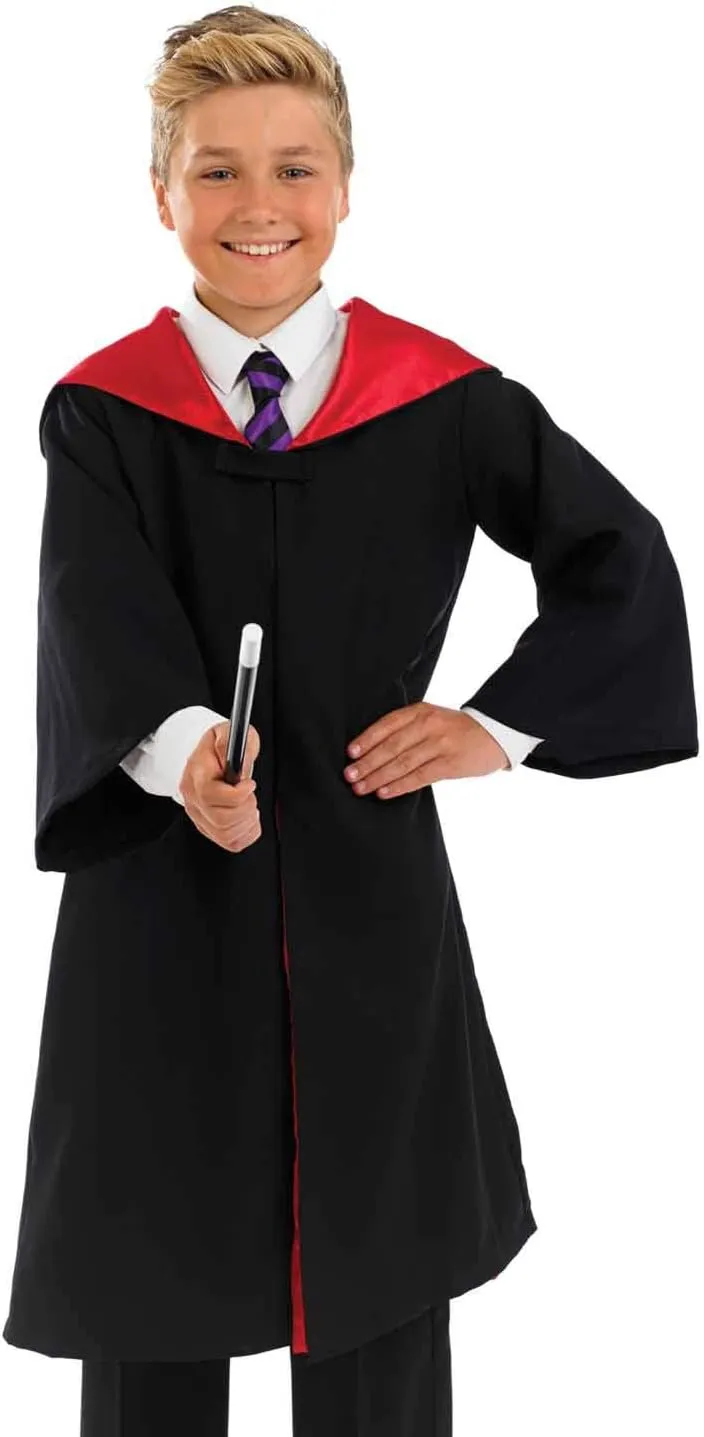 fun shack Kids Wizard Robe Cloak, Black Wizard Costume for Halloween, Kids Robe Outfit for Dress Up and Parties