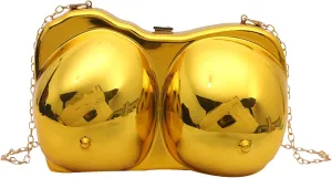 Funny Acrylic Evening Clutch Purse Cute Shoulder Handbag Unique Crossbody Bag with Chain Metallic Clutch Evening Bags