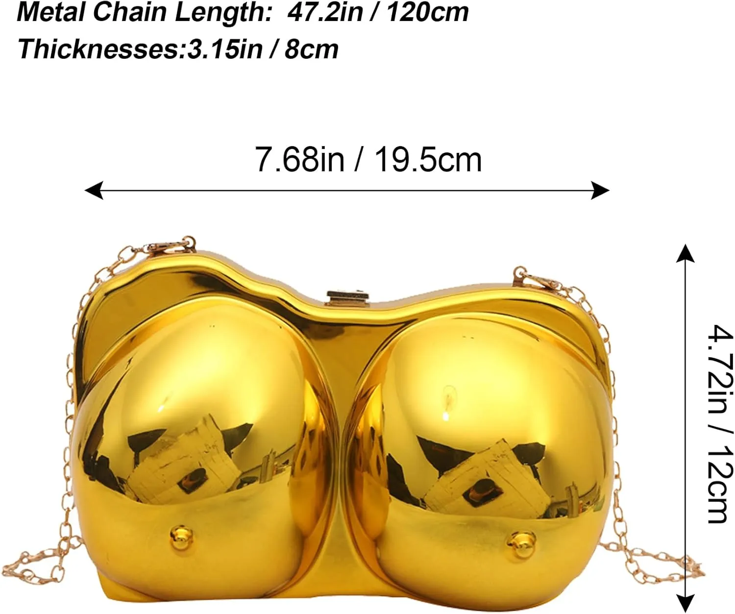 Funny Acrylic Evening Clutch Purse Cute Shoulder Handbag Unique Crossbody Bag with Chain Metallic Clutch Evening Bags