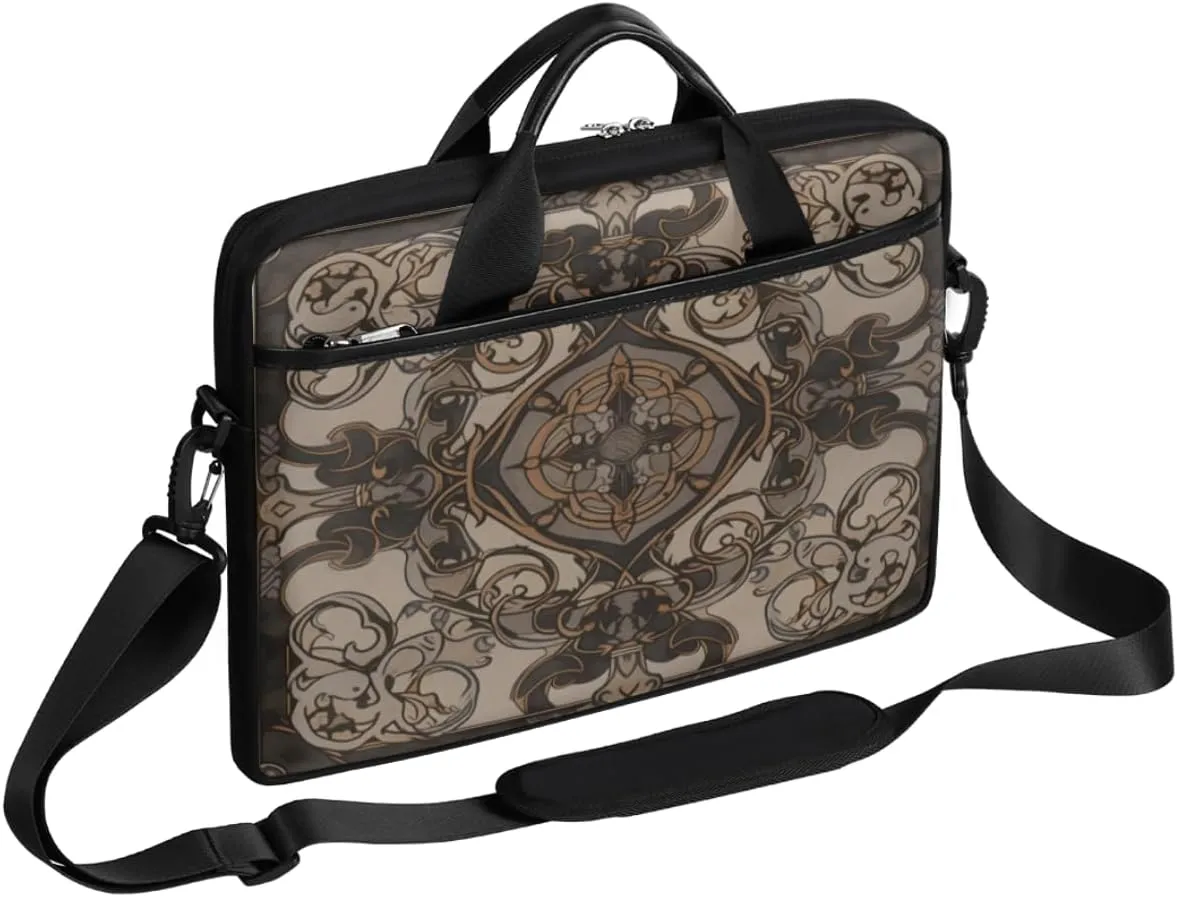 Geometry Fun Theme Laptop Shoulder Bag for Tablet Computer Notebook Sleeve Messenger Carrying Case Briefcase Tote