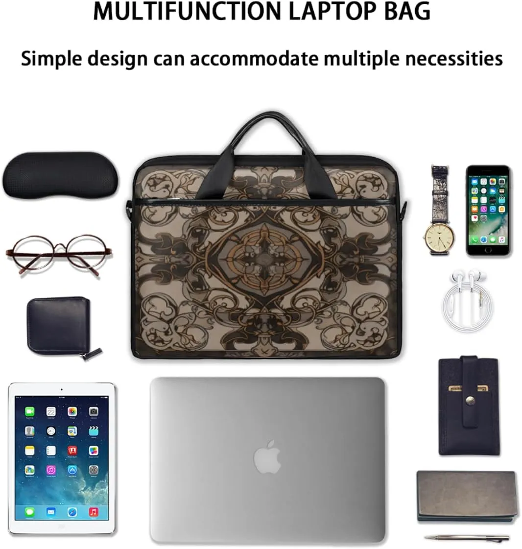 Geometry Fun Theme Laptop Shoulder Bag for Tablet Computer Notebook Sleeve Messenger Carrying Case Briefcase Tote